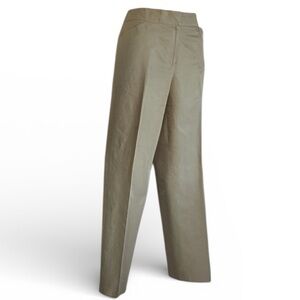 TALBOTS slacks, gold, silk blend, side zip, ankle slit, front pockets. 8 EUC